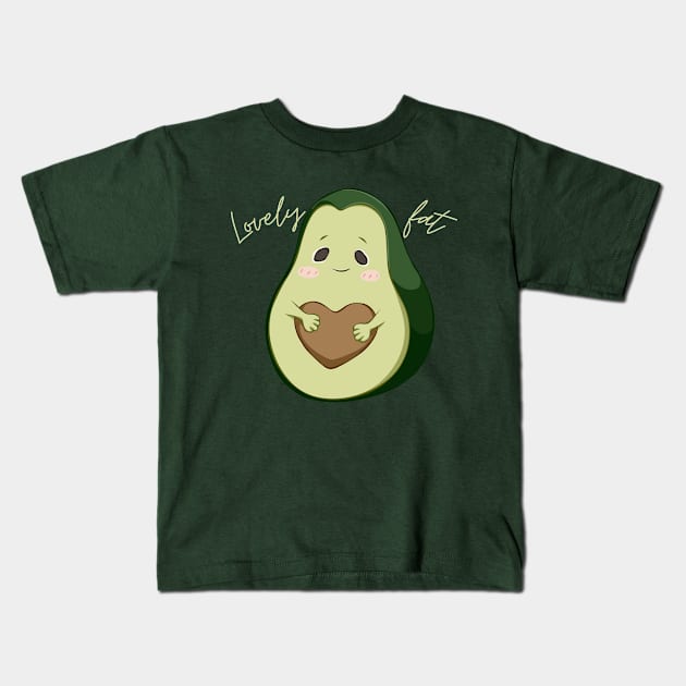 Lovely Fat Avocado - Light Text Kids T-Shirt by The Three Pixel